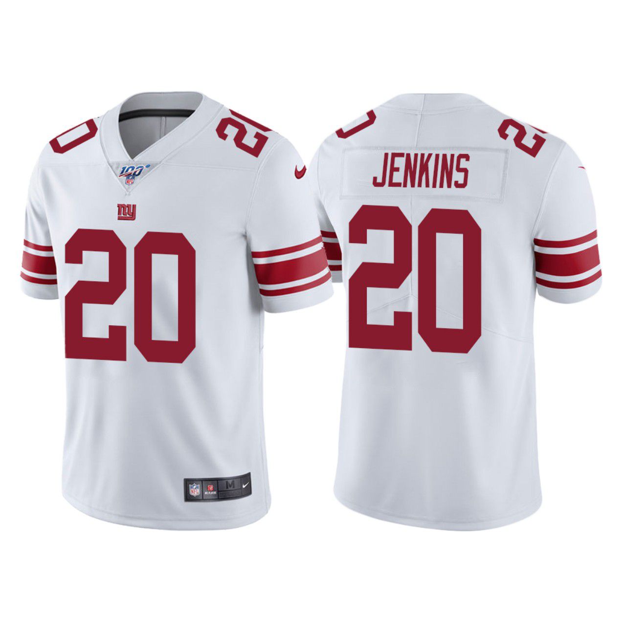 Men New York Giants #20 Janoris Jenkins Nike White 100th Vapor Limited NFL Jersey